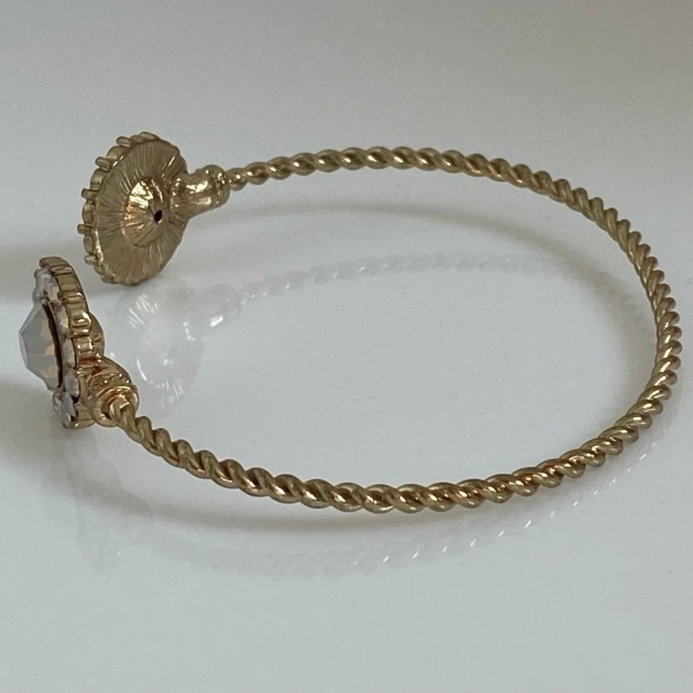 BaubleBar Gold Gemstone Adjustable Cuff Bracelet